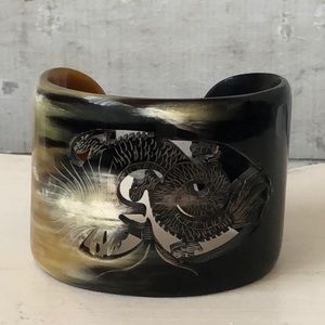Carved dragon cuff bracelet